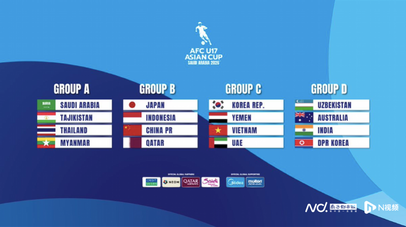 开云体育-U17亚洲杯分组出炉，中国男足或时隔21年重返世界大赛